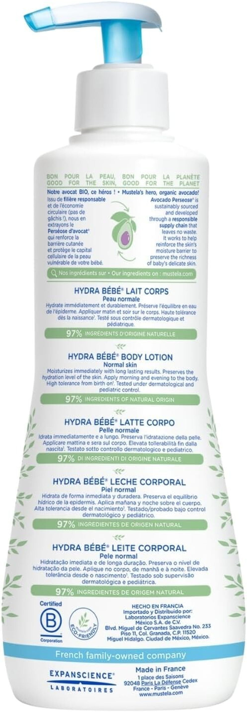 Mustela Hydra Bebe Body Lotion for Normal Skin, 500Ml **Fast Shipping**