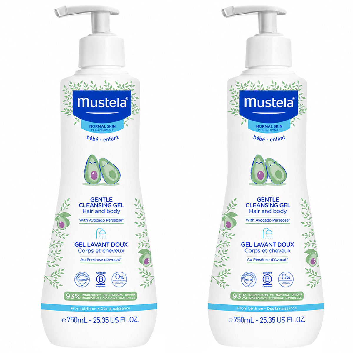 Baby Gentle Cleansing Gel - Baby Hair & Body Wash, 25.35 Fl Oz, 2-Pack